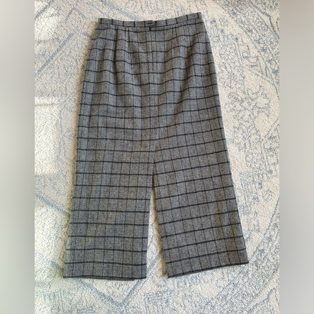 Harvé Benard Vintage 90s 100% Wool Plaid Skirt Women’s size 14 - Picture 2 of 10